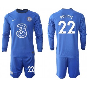 Camisolas de futebol Chelsea Christian Pulisic 22 Criança Equipamento Principal 2020/21 Manga Comprida